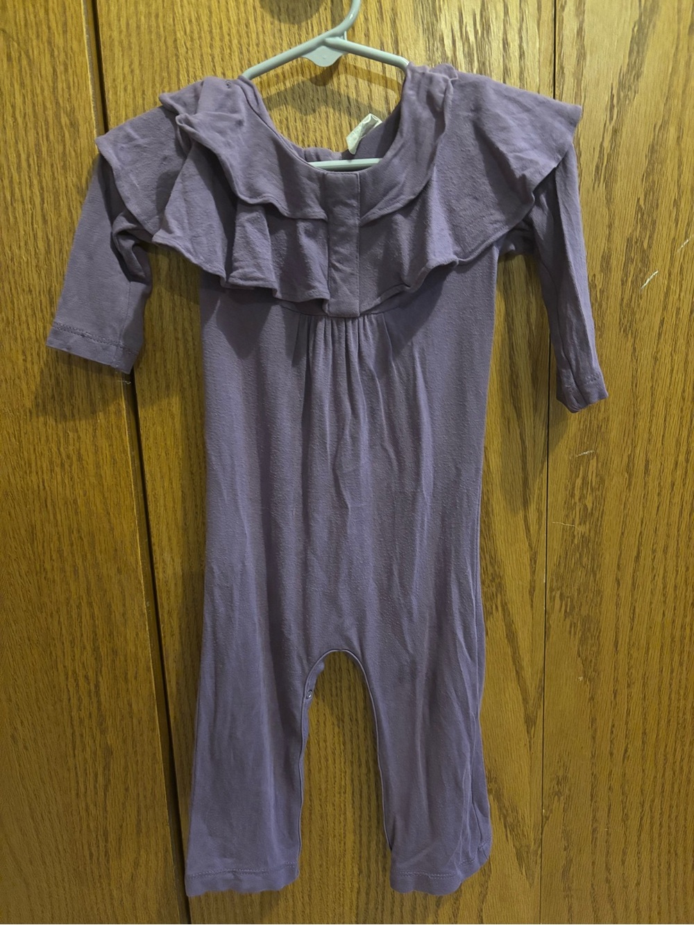 kate quinn Lavender Ruffle Neck Romper